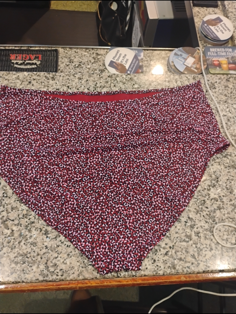 Amazon Essentials Red Patterned High-Waist Swim Bottom - Picture 7 of 11
